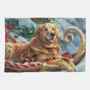 Golden Retriever Dog Weihnachten Geschirrtuch
