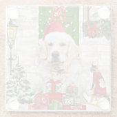 Golden Retriever Dog Weihnachten Glasuntersetzer (Rückseite)