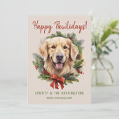Golden Retriever Dog Weihnachten glücklich Pawlida (Stehend Vorderseite)