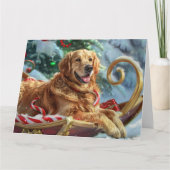 Golden Retriever Dog Weihnachten Karte (Vorderseite)