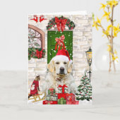 Golden Retriever Dog Weihnachten Karte (Gelbe Blume)