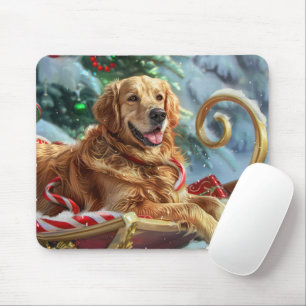 Golden Retriever Dog Weihnachten Mousepad