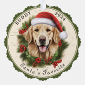 Golden Retriever Dog Weihnachten Ornament Karte (Rückseite)