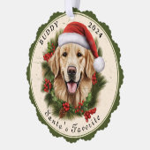 Golden Retriever Dog Weihnachten Ornament Karte (Links)
