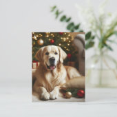 Golden Retriever Dog Weihnachten Postkarte (Stehend Vorderseite)