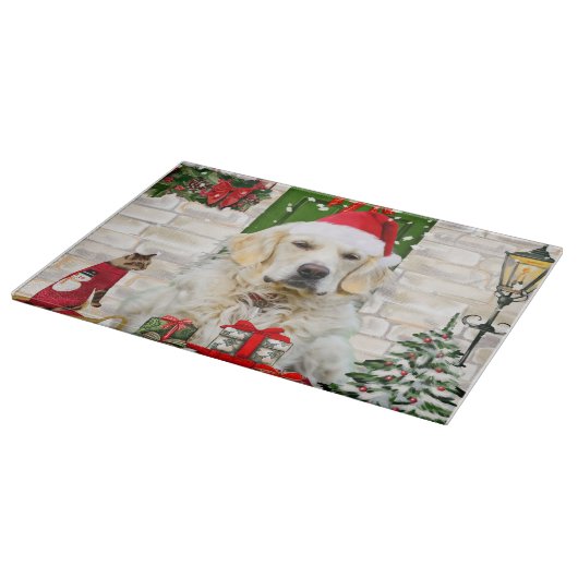 Golden Retriever Dog Weihnachten Schneidebrett (Ecke)