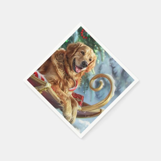Golden Retriever Dog Weihnachten Serviette (Ecke)
