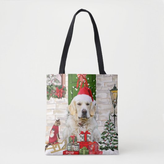 Golden Retriever Dog Weihnachten Tasche (Vorderseite)