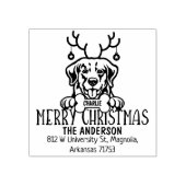 Golden Retriever Dog Weihnachts-Rücksendeadresse Gummistempel (Prägung)