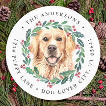 Golden Retriever Dog Weihnachts-Rücksendeadresse