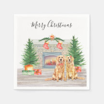 Golden Retriever Dog Weihnachtsfeiertag Feuerplatz