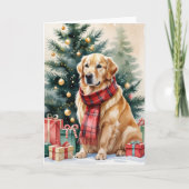 Golden Retriever Dog Weihnachtsgrüßen Karte (Vorderseite)