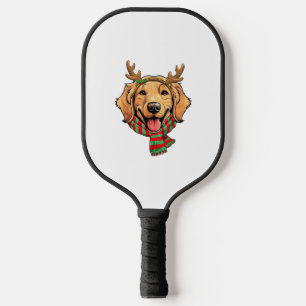 Golden Retriever Dog Weihnachtsmann Rentier Weihna Pickleball Schläger