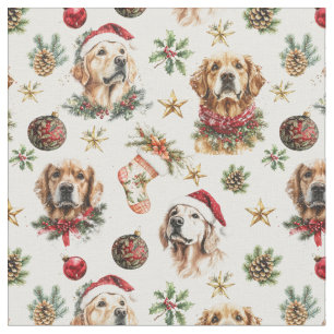 Golden Retriever Dog Weihnachtsmuster Stoff