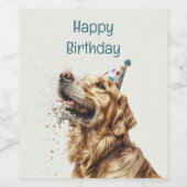 Golden Retriever Dog Weinetikett (Einzelnes Label)