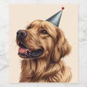 Golden Retriever Dog Weinetikett (Einzelnes Label)