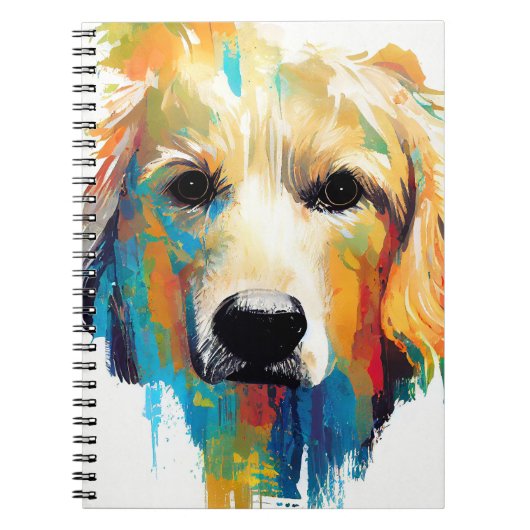 Golden Retriever Dog Wilde Natur Tiermalerei Notizblock (Vorderseite)