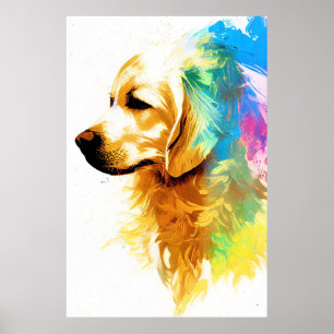 Golden Retriever Dog Wilde Natur Tiermalerei Poster