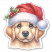 Golden Retriever Dog with Santa Claus Style-82535 Aufkleber (Vorderseite)