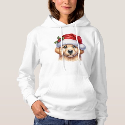 Golden Retriever Dog with Santa Claus Style-82535 Hoodie (Vorderseite)