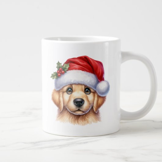 Golden Retriever Dog with Santa Claus Style-82535 Jumbo-Tasse (Rechts)