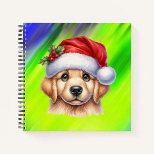 Golden Retriever Dog with Santa Claus Style-82535 Notizblock