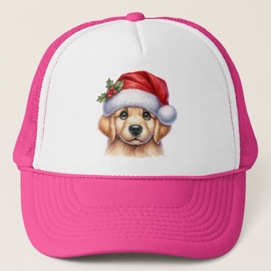 Golden Retriever Dog with Santa Claus Style-82535 Truckerkappe (Vorderseite)