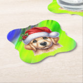 Golden Retriever Dog with Santa Claus Style-82535 Untersetzer (angewinkelt)
