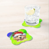 Golden Retriever Dog with Santa Claus Style-82535 Untersetzer (Vor Ort)