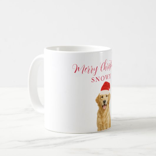 Golden Retriever Dog with Santa Hat Christmas Kaffeetasse (Vorderseite Links)