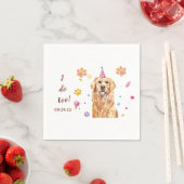 Golden Retriever Dog Zeichnend Personalisiert Ich Serviette (Beispiel)