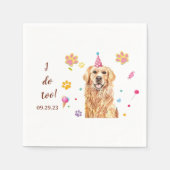 Golden Retriever Dog Zeichnend Personalisiert Ich Serviette (Vorderseite)
