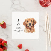 Golden Retriever Dog Zeichnend Personalisiert Ich Serviette (Beispiel)