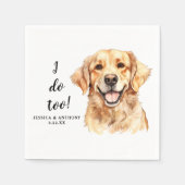 Golden Retriever Dog Zeichnend Personalisiert Ich Serviette (Vorderseite)