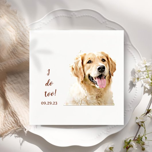 Golden Retriever Dog Zeichnend Personalisiert Ich Serviette