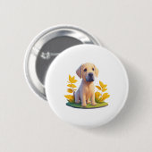 Golden Retriever Doggo Niedlich Digital Chibi Button (Vorne & Hinten)