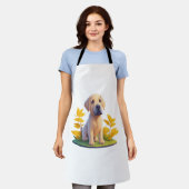 Golden Retriever Doggo Niedlich Digital Chibi Schürze (Getragen)