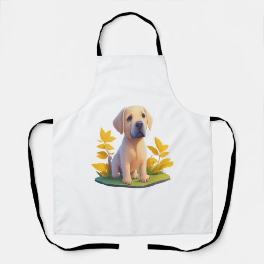 Golden Retriever Doggo Niedlich Digital Chibi Schürze (Vorderseite)