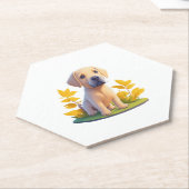 Golden Retriever Doggo Niedlich Digital Chibi Untersetzer (angewinkelt)