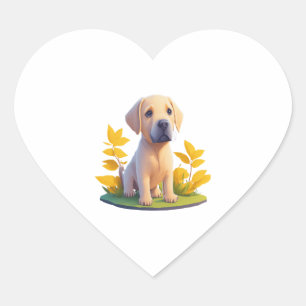 Golden Retriever Doggo T Shirt Niedlich digitaler Herz-Aufkleber