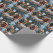 Golden Retriever Dogs Christmas Snow Holiday Geschenkpapier (Ecke)