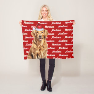 Golden Retriever Dog's Name Weihnachtsfeiertag Fleecedecke
