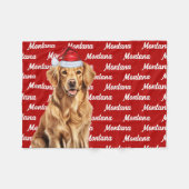 Golden Retriever Dog's Name Weihnachtsfeiertag Fleecedecke (Vorderseite (Horizontal))