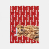 Golden Retriever Dog's Name Weihnachtsfeiertag Fleecedecke (Vorderseite)