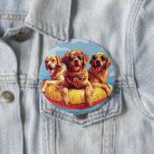 Golden Retriever Dogs Summer Pool Floods Button (Beispiel)