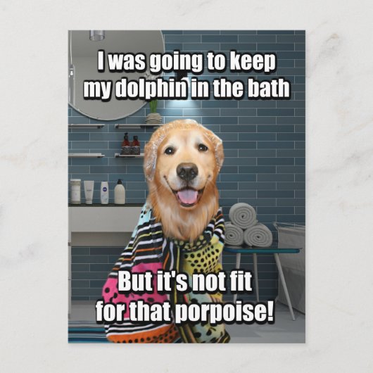 Golden Retriever Dolphin Wilhelm Tell Postkarte (Vorderseite)