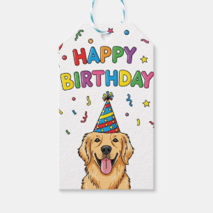 Golden Retriever Doodle Happy Birthday Geschenkanhänger