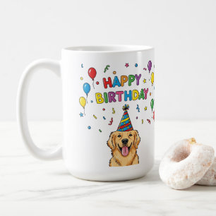 Golden Retriever Doodle Happy Birthday Kaffeetasse
