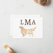 Golden Retriever Dose Lover Monogram Mitteilungskarte (Vorderseite/Rückseite Beispiel)