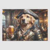 Golden Retriever Drinking Beer in Pirate's Den - Seidenpapier (Vorderseite)